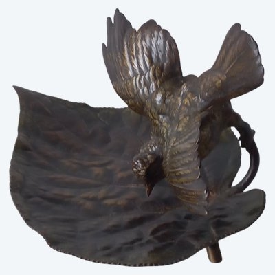 Bronze trinket tray with a spread-eagle bird