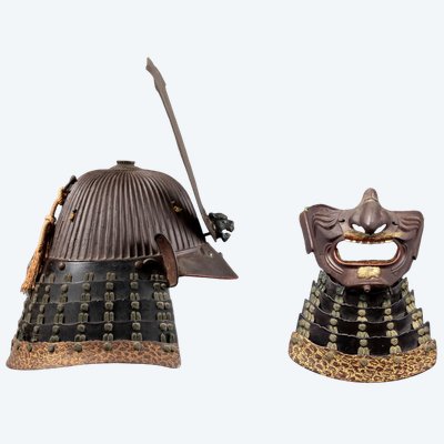 Ensemble CASQUE de GUERRE appelé KABUTO avec MEMPO et maedaté SHI SHI