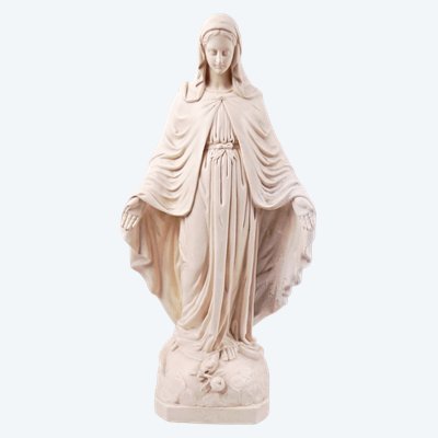 Immaculate Virgin Mary Art Deco plaster sculpture signed A. Pierotti, early 20th century
