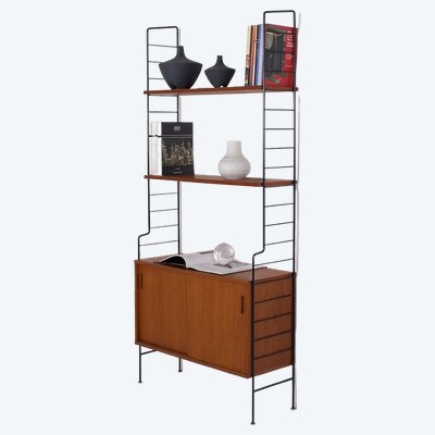 Scandinavian style teak wall shelf.