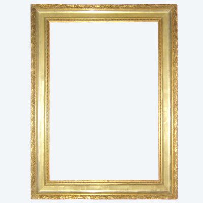 19th-century frame, in gilded wood.