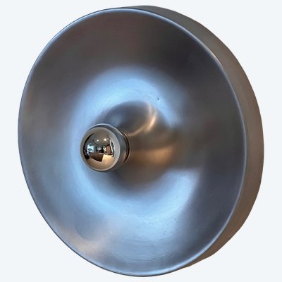 Brushed aluminum wall light in the style of Charlotte Perriand, France, 1970s