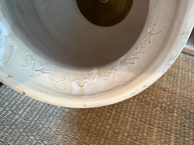 WEISSE KERAMIKLAMPE VON JEAN ROGER PARIS.