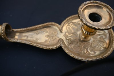 Rare hand-held candlestick, also known as a bishop's candlestick