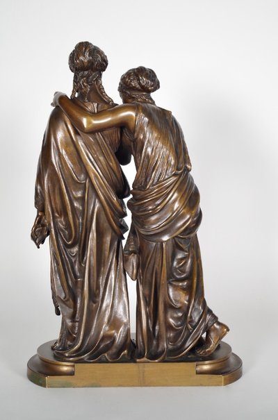 The Letter, patinated bronze group signed Jean-Louis Grégoire, foundry mark