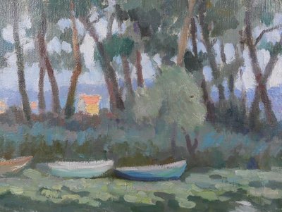 Max Wulfart (1876–1954), Flusslandschaft, Gemälde, um 1920–30, Postimpressionismus
