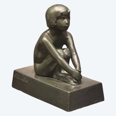 Sculpture ArtDeco "Jeune faunesse" en bronze. Paul Silvestre