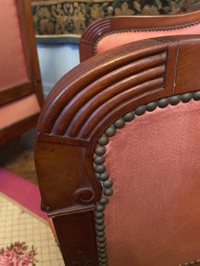 Paire de bergères en acajou d'époque Empire