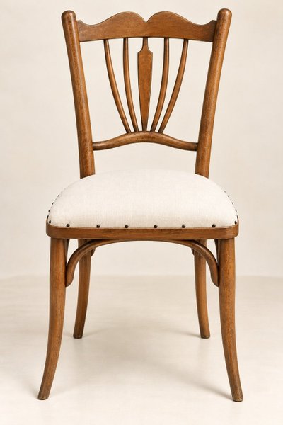 Satz von 8 Bistrostühlen – Jugendstil – Baumann – Gebogenes Holz