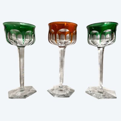 3 Baccarat Malmaison crystal glasses