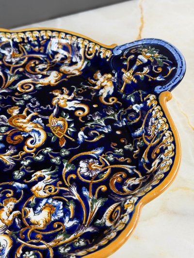 Gien-Steinguttablett, Renaissance-Kollektion, 20. Jahrhundert