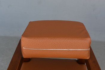 Coppia Di Poltrone Anni '40 Ecopelle Struzzo Havana