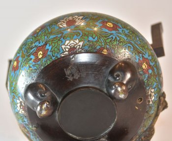 Bruciatore di incenso giapponese in bronzo diciannovesimo personaggio del drago