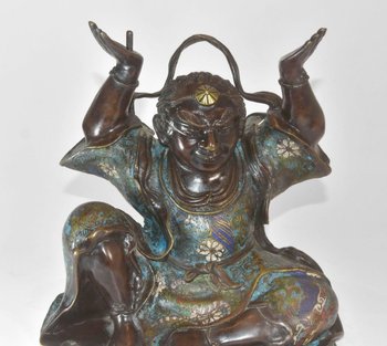 Bruciatore di incenso giapponese in bronzo diciannovesimo personaggio del drago