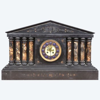 Architectural Pendulum In Black Onyx Marble XIXth