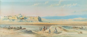 Orientalistisches Gemälde Aquarell Ende 19.