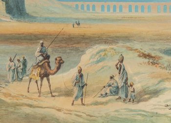 Orientalistisches Gemälde Aquarell Ende 19.