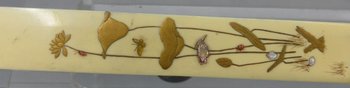 Japanese Letter Opener In Carved Ivory Nineteenth With Rats And Frogs