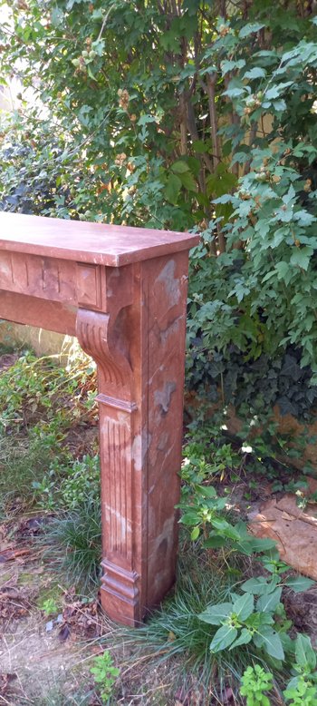 19th century mantel in red Languedoc marble