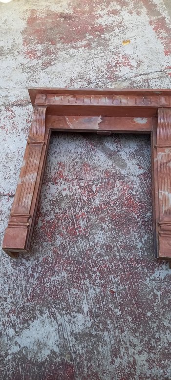 19th century mantel in red Languedoc marble