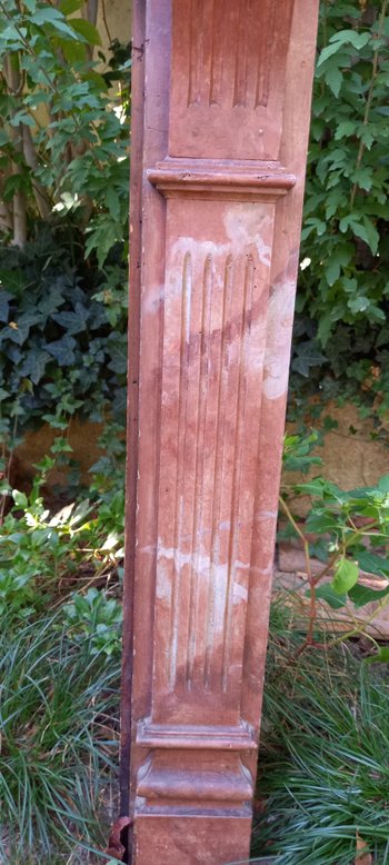 19th century mantel in red Languedoc marble