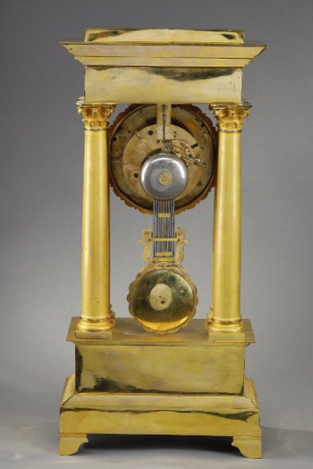 Important Gilt Bronze Portico Clock, Restoration Period