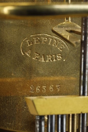 Important Gilt Bronze Portico Clock, Restoration Period