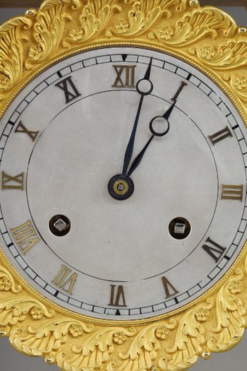 Important Gilt Bronze Portico Clock, Restoration Period