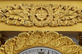 Important Gilt Bronze Portico Clock, Restoration Period