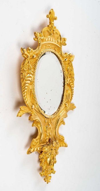 Pair Of Small Gilt Bronze Wall Mirrors Late 19th Century