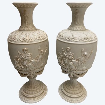 PAIR OF VASE IN COOKIE