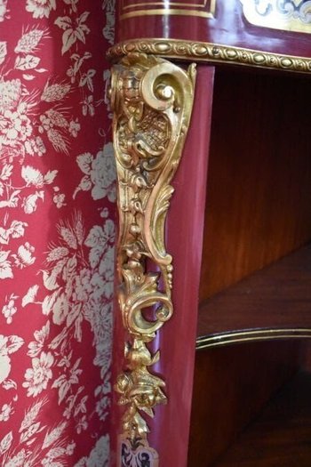 Coppia di cassettoni ad angolo intarsiati a Boulle Fine Ottocento
