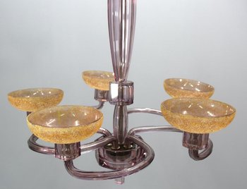 1940s Colored Glass Chandelier