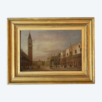Place St Marc à Venise. Ecole Italienne du XIXème siècle. 