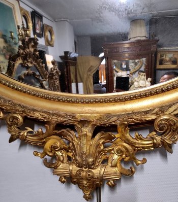 Carved And Gilded Wood Mirror End of XIXth Century