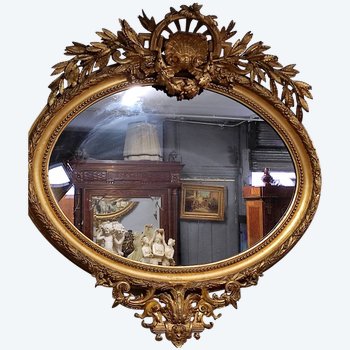 Carved And Gilded Wood Mirror End of XIXth Century