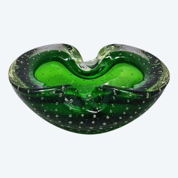 1960 Amazing green ashtray/pocket designed by Flavio Poli for Seguso