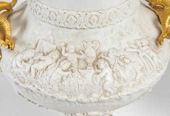 Pair Of Vases In Biscuit Late 19th Century