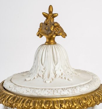 Pair Of Vases In Biscuit Late 19th Century