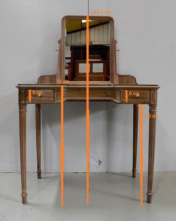 Solid walnut dressing table, Louis XVI style - 1900 / 1920