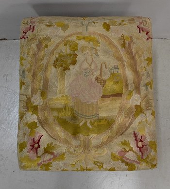 Sgabello in tela e legno, gusto Luigi XIV - Fine del XIX secolo