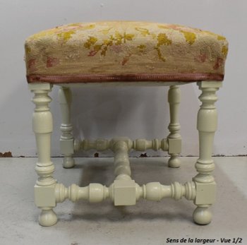 Sgabello in tela e legno, gusto Luigi XIV - Fine del XIX secolo