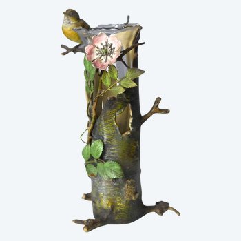 Vase Monté Par Un Bronze De Vienne Ancien Oiseau XIXème