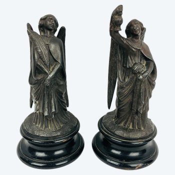 Coppia di sculture religiose, fine XIX secolo.