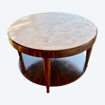 Exceptional Macassar Art Deco Pedestal Table