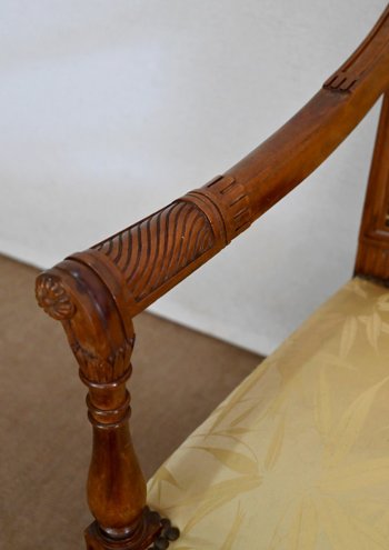 Coppia di poltrone in mogano, stile Luigi XVI / Direttorio - Inizio XIX secolo
