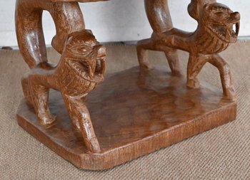 Atypical Solid Mahogany Armchair, Animal - 1950