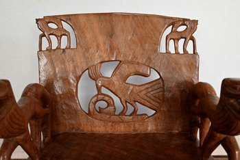 Atypical Solid Mahogany Armchair, Animal - 1950