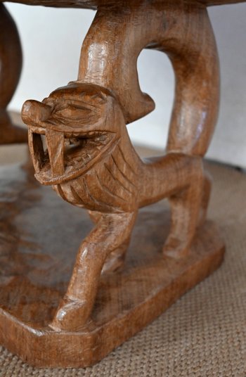 Atypical Solid Mahogany Armchair, Animal - 1950