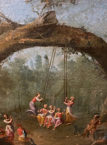  "das Escarpolette". Französische Schule des 18. Jahrhunderts. HST